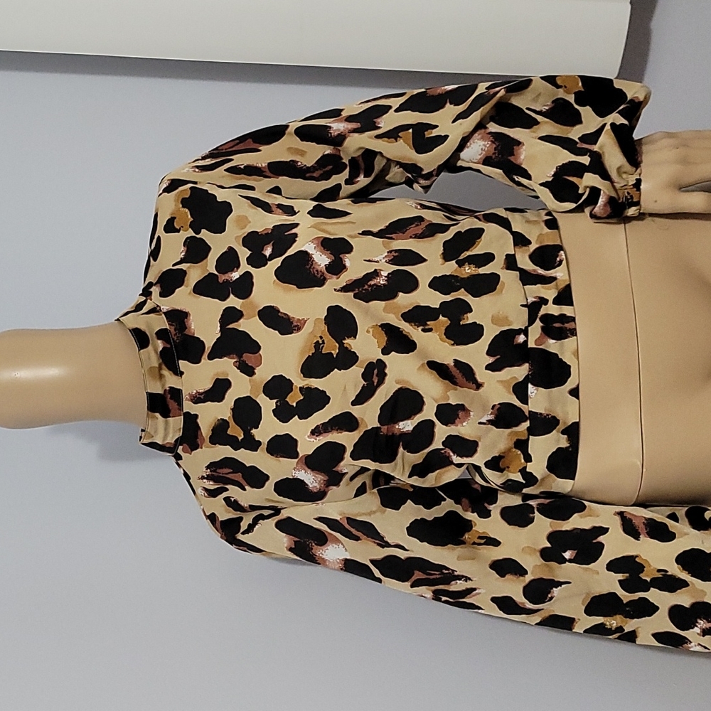 Cheetah Print Blouse, Size Medium